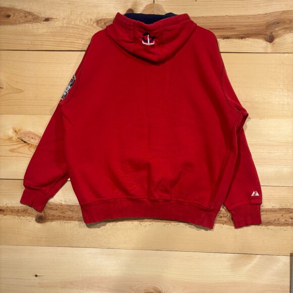 Vintage Minnesota Twins Sweatshirt Large Red Hoodie Pullover Majestic Old Logo - Picture 12 of 14